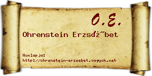 Ohrenstein Erzsébet névjegykártya